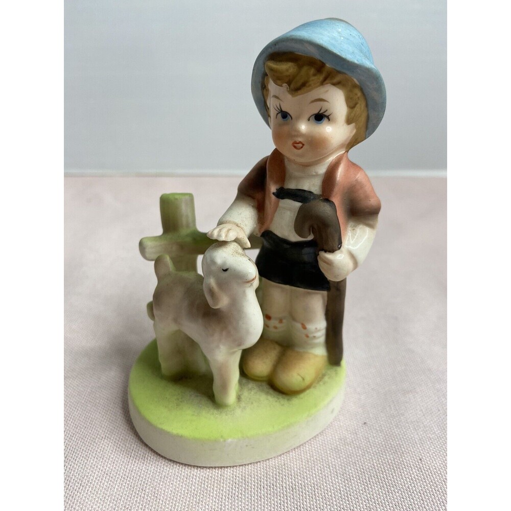 flambro collectors choice series ceramic shepard boy with sheep figurine